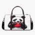 Cute panda making a heart with hands 3d travel bag