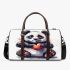Cute panda making a heart with its hands 3d travel bag