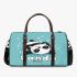 Cute panda rolling on the ground 3d travel bag