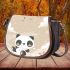 Cute panda stars and planets in the sky saddle bag