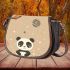 Cute panda stars and planets in the sky saddle bag