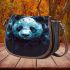 Cute panda wearing headphones saddle bag