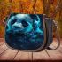 Cute panda wearing headphones saddle bag