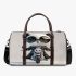 Cute panda wearing sunglasses and leather rides 3d travel bag