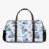 Cute pastel blue bunnies and floral pattern 3d travel bag