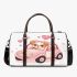 Cute pink car with a cute puppy inside 3d travel bag