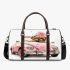 Cute pink car with a cute puppy wearing a bow on its head 3d travel bag