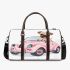 Cute pink car with cute puppy 3d travel bag