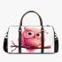 Cute pink owl cartoon character 3d travel bag