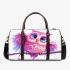 Cute pink owl cartoon character clip art 3d travel bag