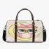 Cute pink owl with a bow and glasses sitting on the moon 3d travel bag