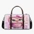 Cute pink owl with a bow on its head 3d travel bag