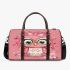 Cute pink owl with a bow on its head 3d travel bag