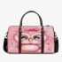 Cute pink owl with a bow on its head 3d travel bag