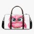 Cute pink owl with big eyes 3d travel bag