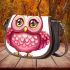 Cute pink owl with big eyes clipart saddle bag