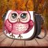 Cute pink owl with big eyes clipart saddle bag