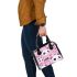 Cute pink pattern with hearts pandas and the word love shoulder handbag