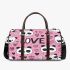 Cute pink pattern with hearts pandas and the word love 3d travel bag