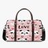 Cute pink wallpaper with hearts 3d travel bag