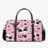 Cute pink wallpaper with hearts 3d travel bag