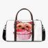 Cute pink yorkshire terrier in a cupcake 3d travel bag