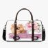 Cute pomeranian dog in a pink truck with flowers 3d travel bag