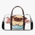 Cute pug dog inside a flower bucket 3d travel bag