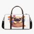 Cute pug dog inside a flower bucket 3d travel bag