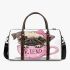 Cute pug puppy with a pink bow on its head 3d travel bag