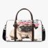 Cute pug puppy with pink roses and butterfly 3d travel bag