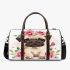 Cute pug puppy with pink roses and butterfly 3d travel bag