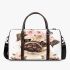 Cute pug puppy with pink roses and butterfly 3d travel bag