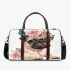 Cute pug puppy with pink roses and butterfly 3d travel bag