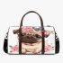 Cute pug puppy with pink roses and butterfly 3d travel bag