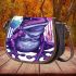 Cute purple frog wearing crown with blue skin color saddle bag
