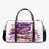 Cute purple owl sitting on top of books surrounded by pink roses 3d travel bag
