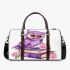 Cute purple owl sitting on top of books with pink roses 3d travel bag