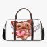 Cute valentine yorkie with angel wings holding a heart 3d travel bag