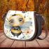 Cute watercolor baby bee with big eyes 3d saddle bag