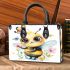 Cute watercolor baby bee with big eyes small handbag