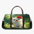 Cute white baby pomeranian with big blue eyes 3d travel bag