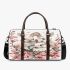 Cute white bunnies with pink flowers 3d travel bag