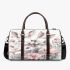 Cute white bunnies with pink flowers 3d travel bag