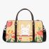 Cute white bunny surrounded by colorful tulips 3d travel bag