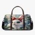 Cute white bunny with big blue eyes 3d travel bag