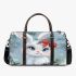 Cute white bunny with blue eyes and pink ears 3d travel bag