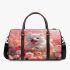 Cute white puppy running in the flower sea 3d travel bag