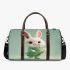 Cute white rabbit holding daisies 3d travel bag