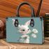 Cute white rabbit holding daisies small handbag